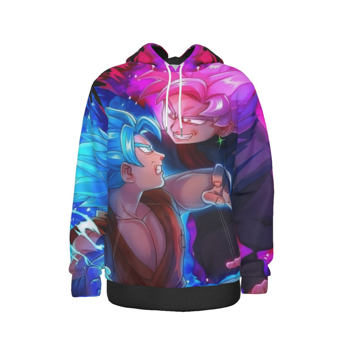 DBZ Goku Black Rose vs. Goku God Blue Fan Art Style Hoodie