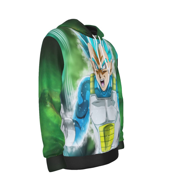 Dragon Ball Z Vegeta God Form In Blue Hair Green Hoodie