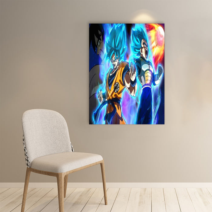 Goku and Vegeta Super Saiyan Blue Art Poster