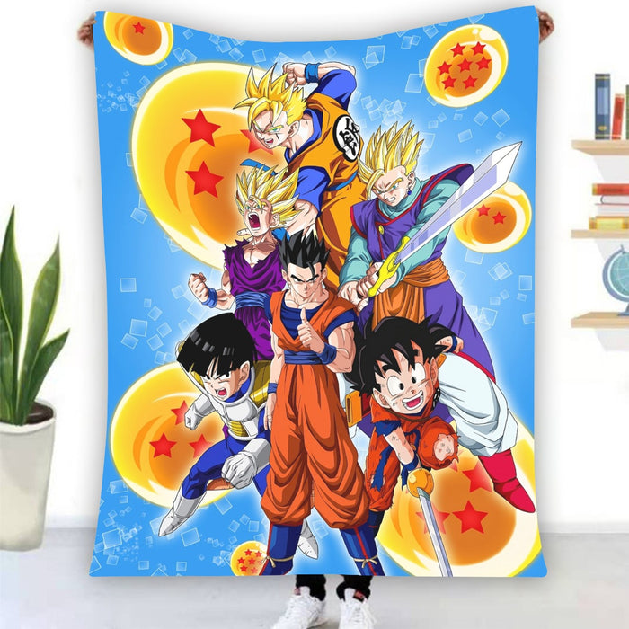 Son Gohan Evolution Dragon Ball Z Blanket