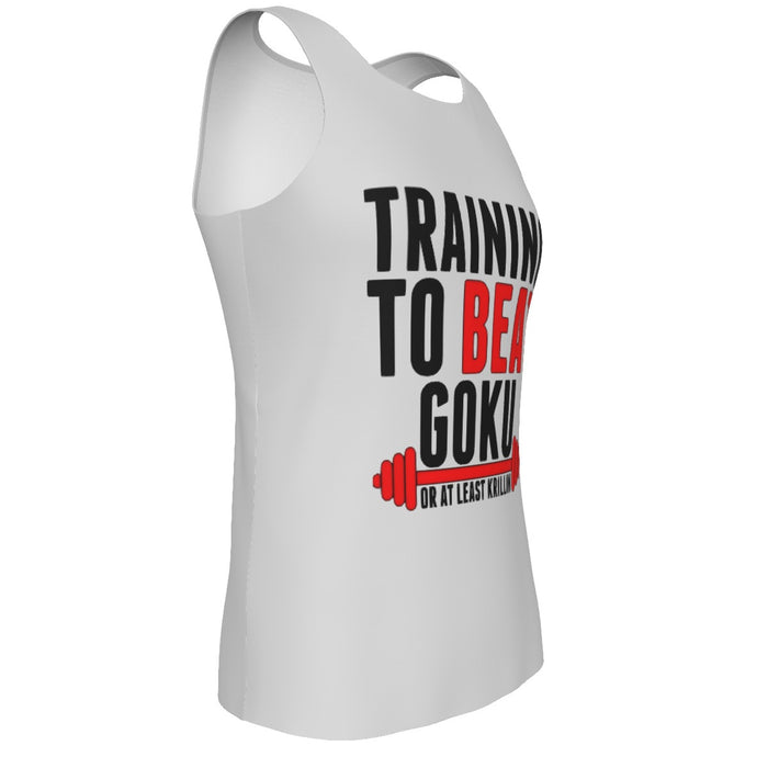 Dragon Ball Z Training To Beat Goku Grey Tank Top