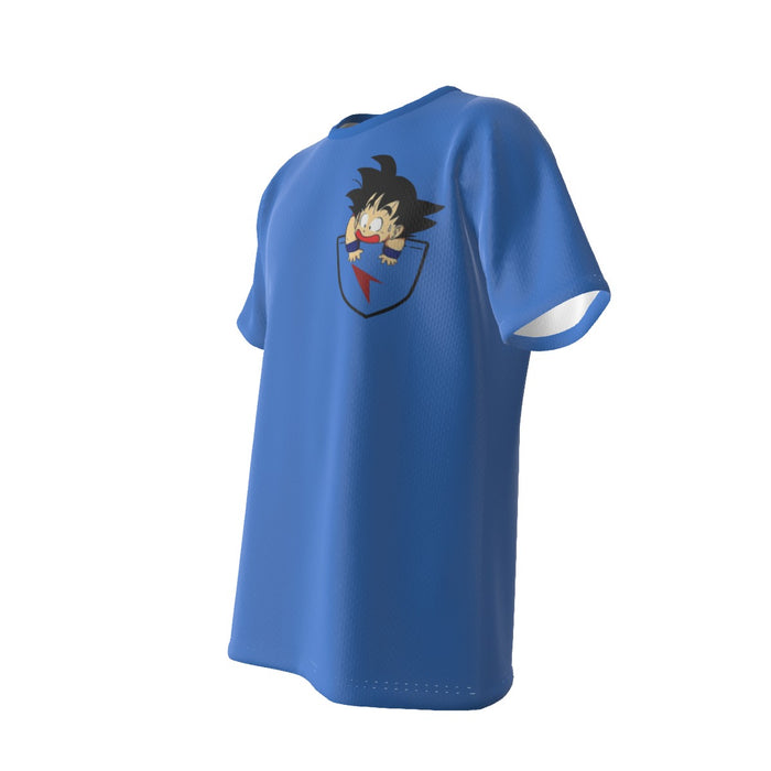 Dragon Ball Kid Shirts  Kid Goku Coming Out Of Pocket polyester