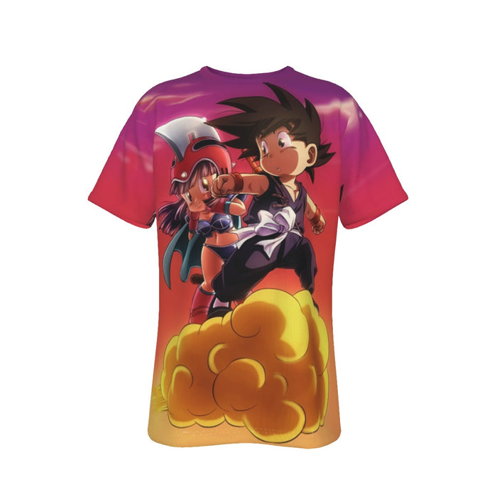 Kid Goku & Chichi Flying on Golden Cloud 3D