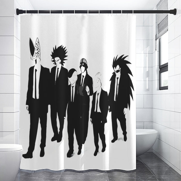 Dragon Ball Characters With Reservoir Dogs Movie Pose Shower Curtain