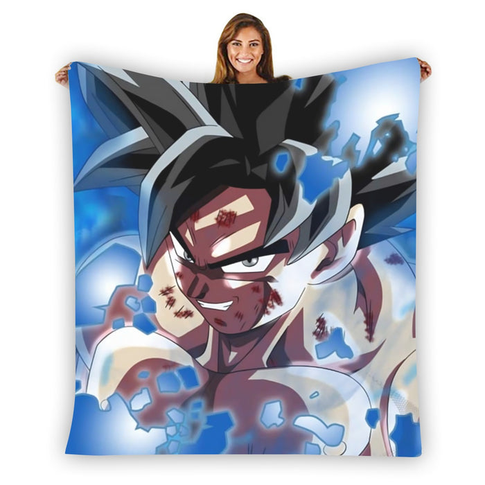 Dragon Ball Super Goku Blue Ultra Instinct Dope Grin Blanket