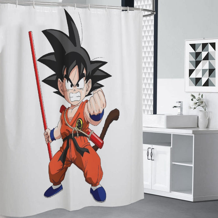 Kid Goku Fighting Dragon Ball Z Shower Curtain