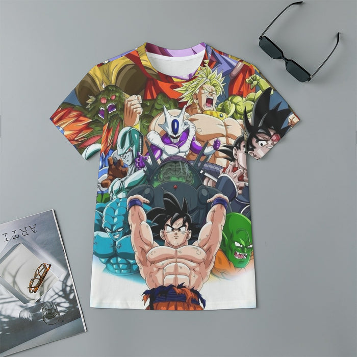 DBZ Goku Spirit Bomb Destroy Villains Cooler Broly Namek Vibrant Kids T-Shirt