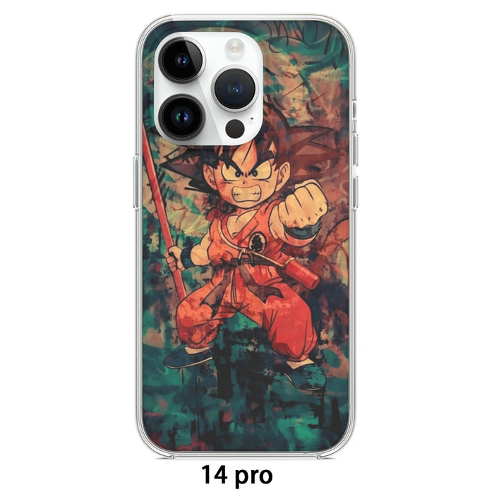 Kid Young Goku Vintage Tie Dye Painting Stylish DBZ 3D Iphone 14 Case