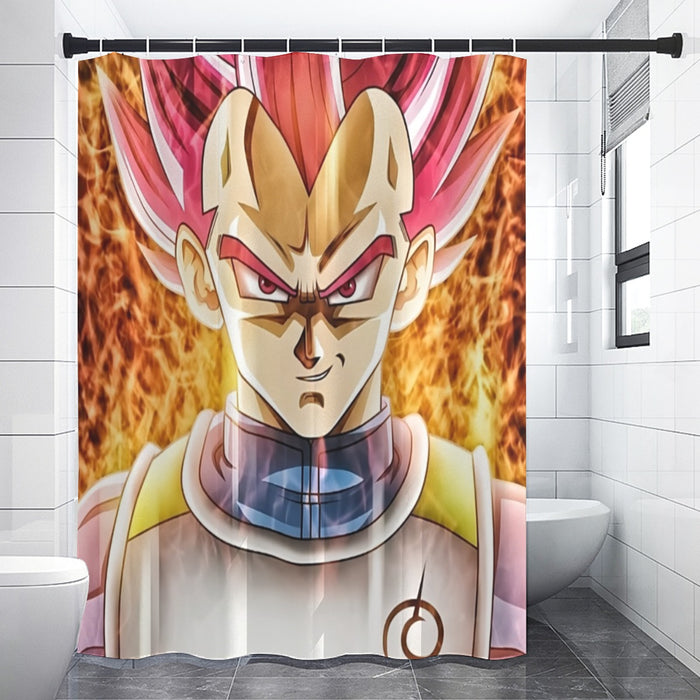Dragon Ball Super Saiyan God Red Vegeta Cool Casual Shower Curtain