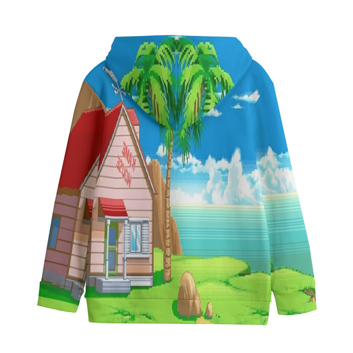 Dragon Ball Master Roshi's Kame House Cartoon Style Kids' Hoodie