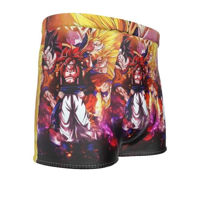 DBZ Gogeta Goku Vegeta Super Saiyan Powerful Lightning Thunder Design Men's Boxer Briefs