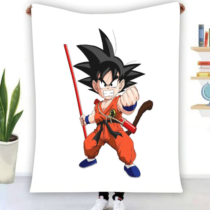 Kid Goku Fighting Dragon Ball Z Blanket