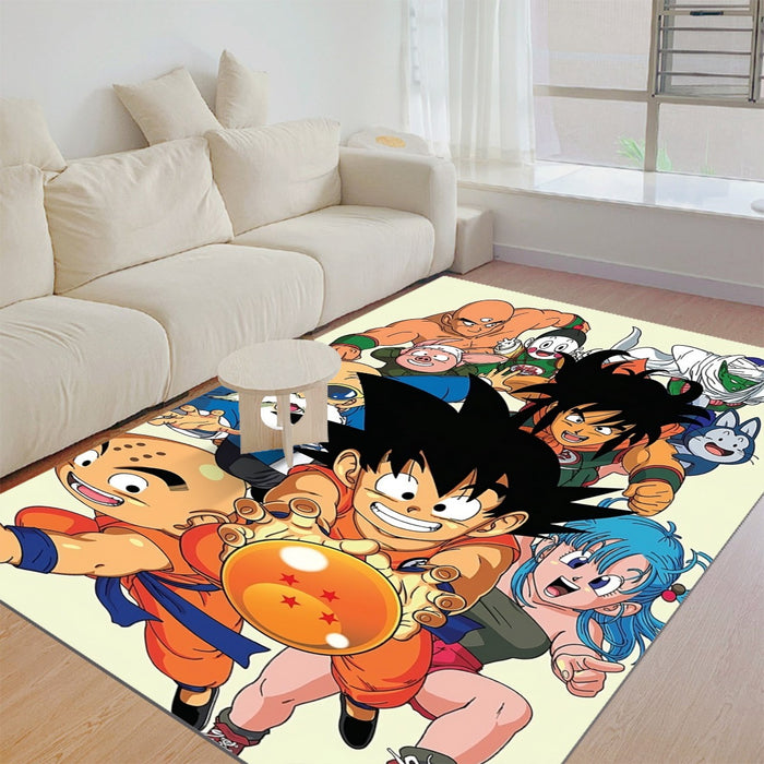 DBZ Kid Goku Master Roshi Bulma Krillin Chasing Dragon Ball Funny Rug