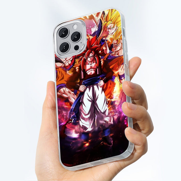 DBZ Gogeta Goku Vegeta Super Saiyan Powerful Lightning Thunder Design Iphone 14 Case