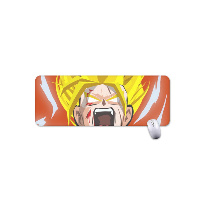 Dragon Ball Goku Super Saiyan Angry Scream Hand Drawing Design Mouse Pad