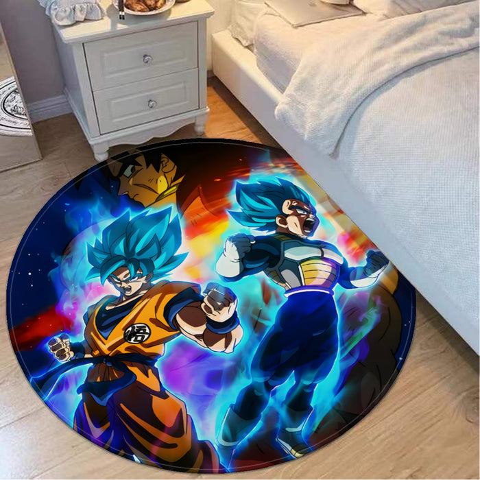 DBZ Legendary Broly Son Goku Vegeta Super Saiyan Blue Round Mat