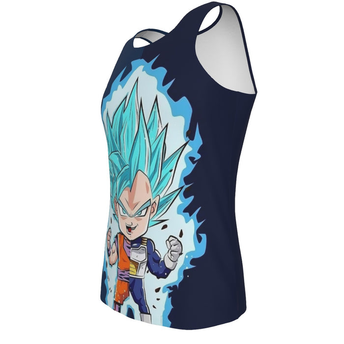 DBZ Goku Vegeta SSGSS God Blue Super Saiyan Chibi Sketch Tank Top