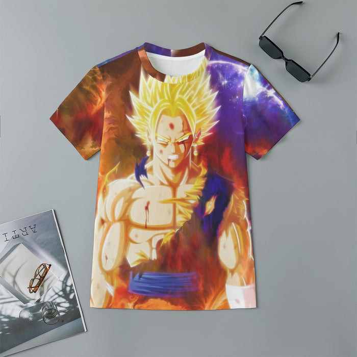 Dragon Ball Z Vegito Super Saiyan Angry Bruised Dope Kids T-Shirt