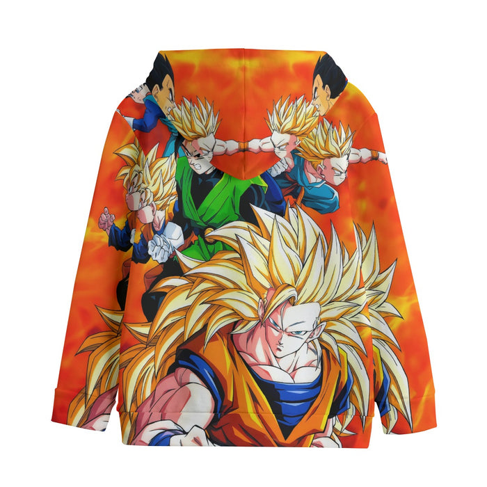 Dragon Ball Goku Super Saiyan 3 Vegeta Gohan Trending Design Kids' Hoodie