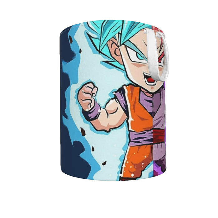 Dragon Ball Super Cute Chibi Blue Vegito Goku Rose Laundry Basket