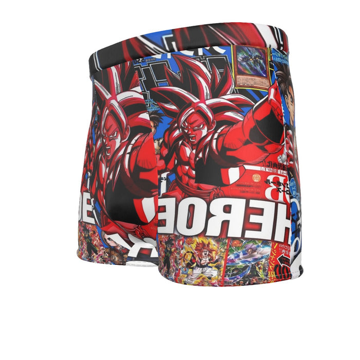 Japan Magazine Full Cover Gogeta Heroe SSJ4 Stylish 3D Men's Boxer Briefs
