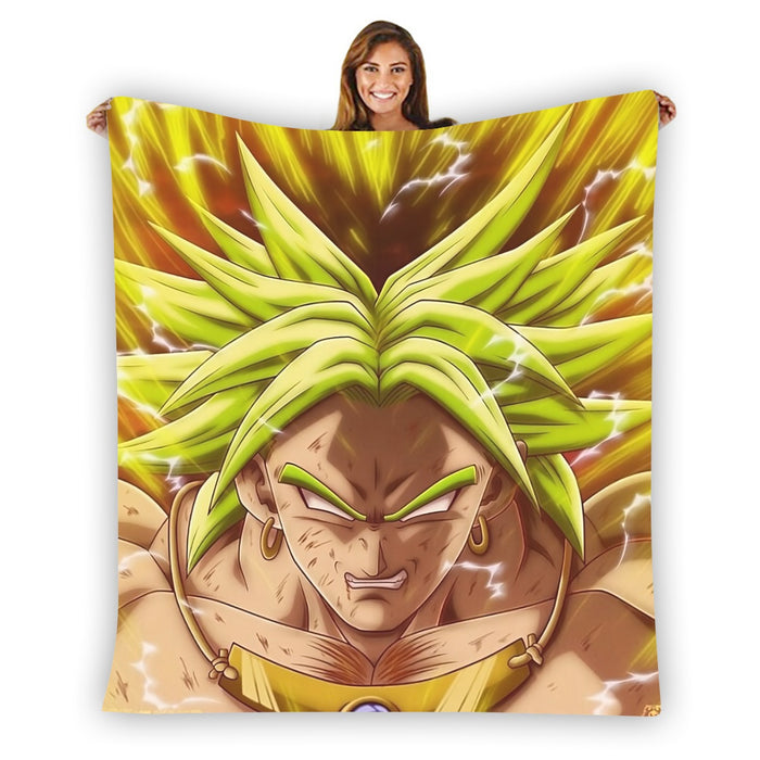 Dragon Ball Super Legendary Super Saiyan Broly White Eyes Custom Blanket