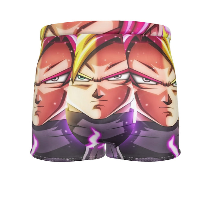 DBZ Goku God Half Rose and Golden Portrait Dope Design Men's Boxer Briefs