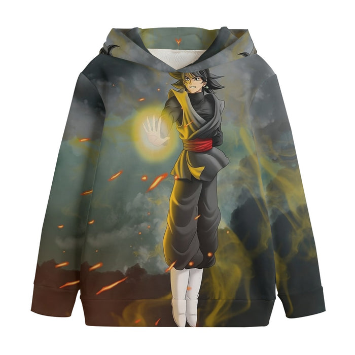 DBZ Goku Black Zamasu Potara Fusion Realistic Drawing Style Cool Kids' Hoodie