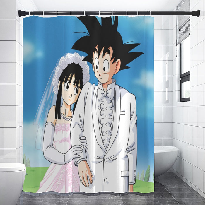 Dragon Ball Z Son Goku Newly Wed Couple Shower Curtain