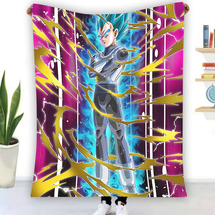 Dragon Ball Vegeta Super Saiyan God Blue SSGSS Aura Power Dope Design Blanket