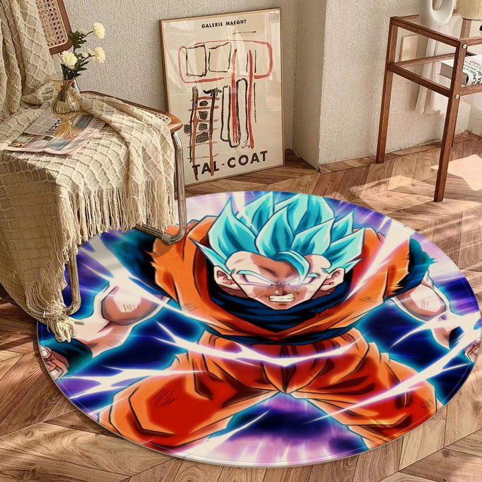 Dragon Ball Goku Blue Super Saiyan Epic Rage Casual Round Mat