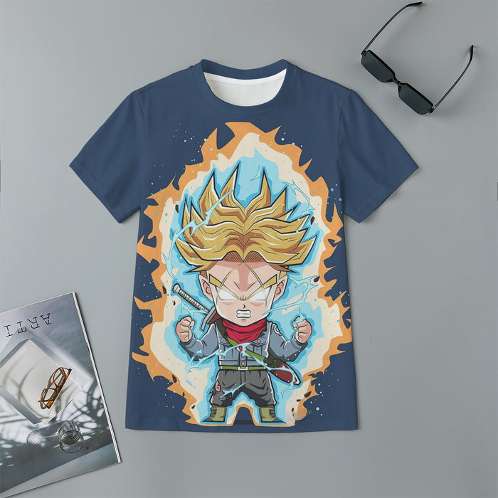 Dragon Ball Future Trunks Saga Super Saiyan Chibi Design Kids T-Shirt