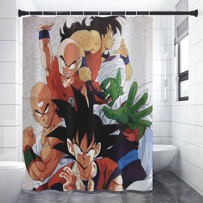 Dragon Ball Goku Piccolo Krillin Heroes Group Awesome Design Shower Curtain