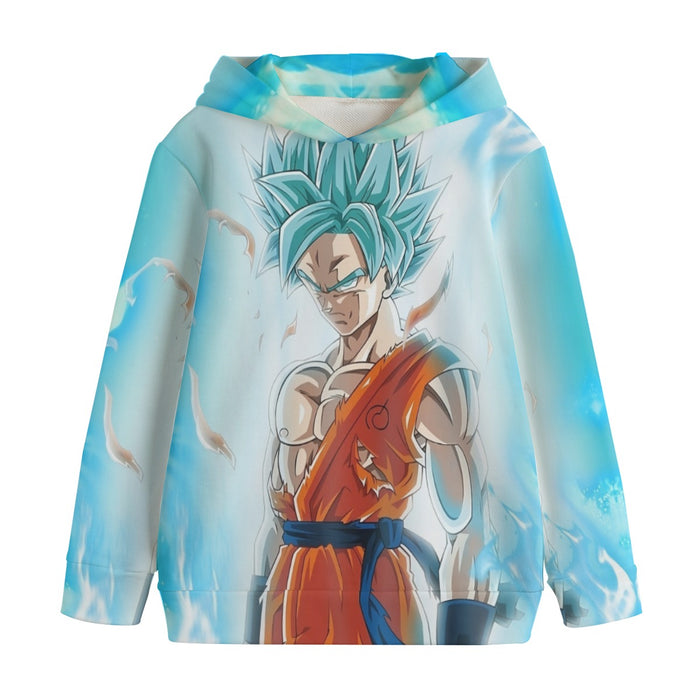 Dragon Ball Serious Super Saiyan Goku 2 Blue Epic Aura Kids' Hoodie