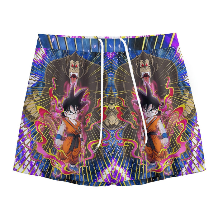 Great Ape Monkey Kid Goku Galaxy High-Quality Battle 3D Mesh Shorts