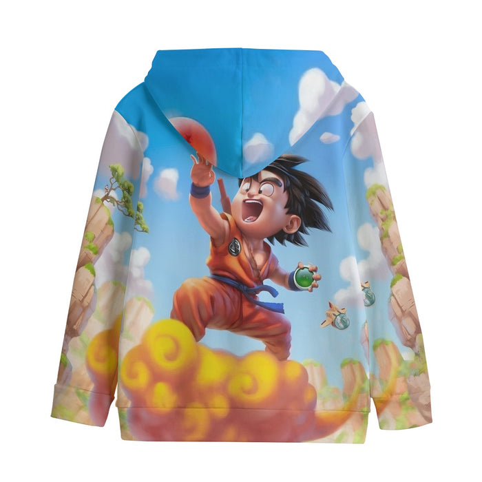 Dragon Ball Goku Kid Ride Flying Nimbus Cute Dope Streetwear Kids' Hoodie