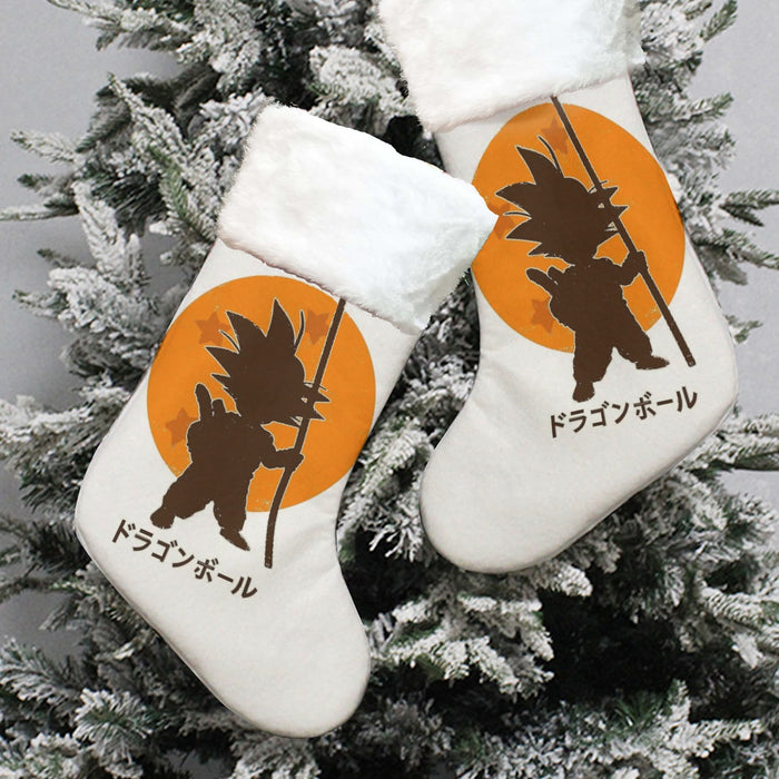 Dragon Ball Z Kid Goku Shadow Logo White Christmas Socks