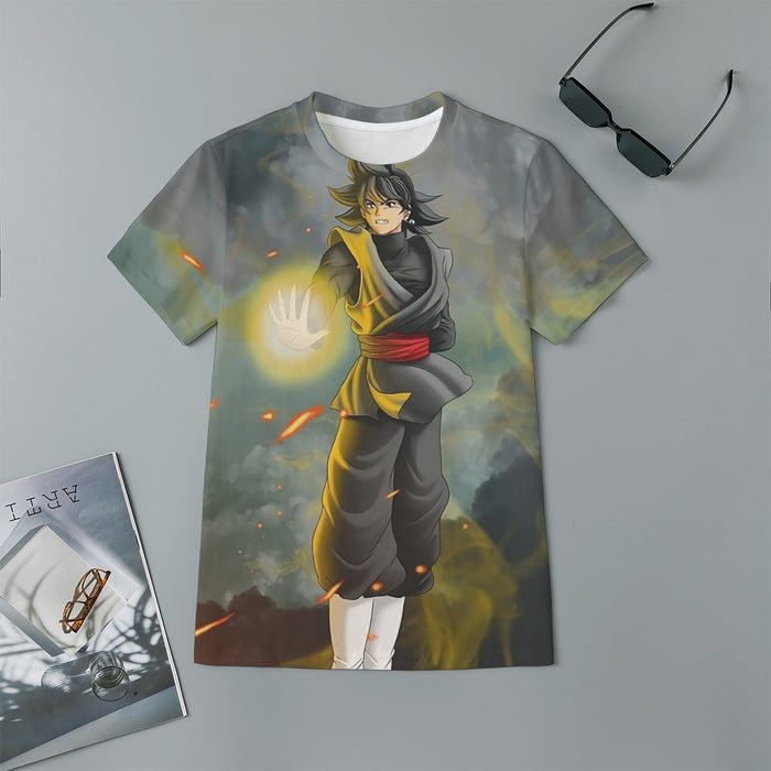 DBZ Goku Black Zamasu Potara Fusion Realistic Drawing Style Cool Kids T-Shirt