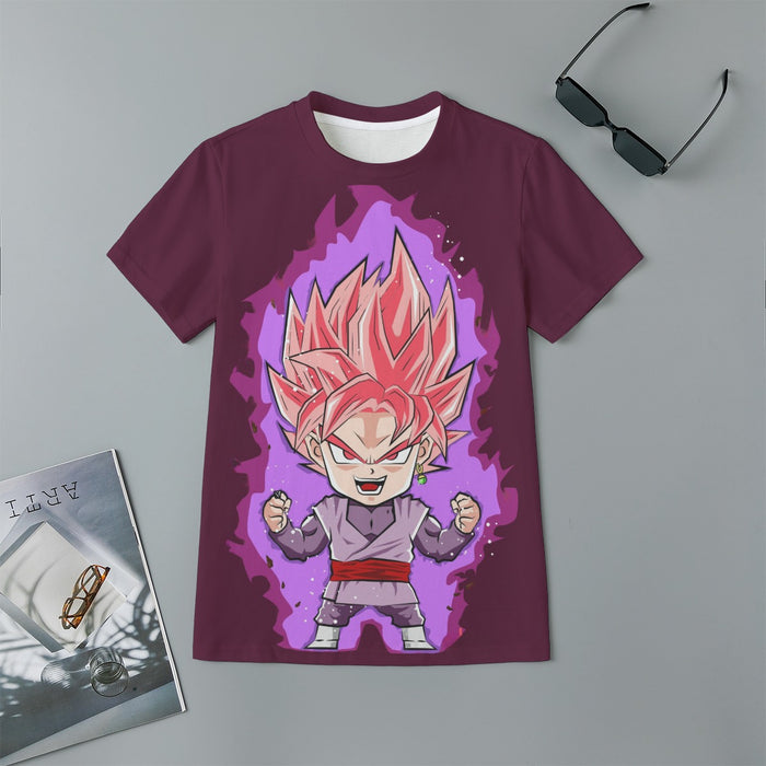 DBZ Goku Black Zamasu Rose Super Saiyan Cute Chibi Design Kids T-Shirt