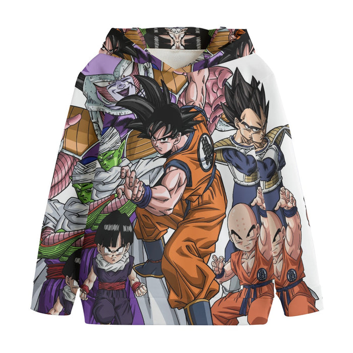 DBZ Goku Fighting Stance Gohan Piccolo Krillin Vegeta Frieza Color Kids' Hoodie