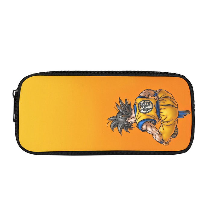 Goku Orange Background Pencil Bag