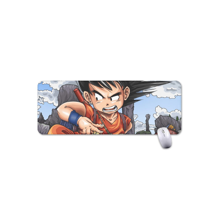 Dragon Ball Anime Angry Kid Goku Sky Clouds Blue 3D Mouse Pad