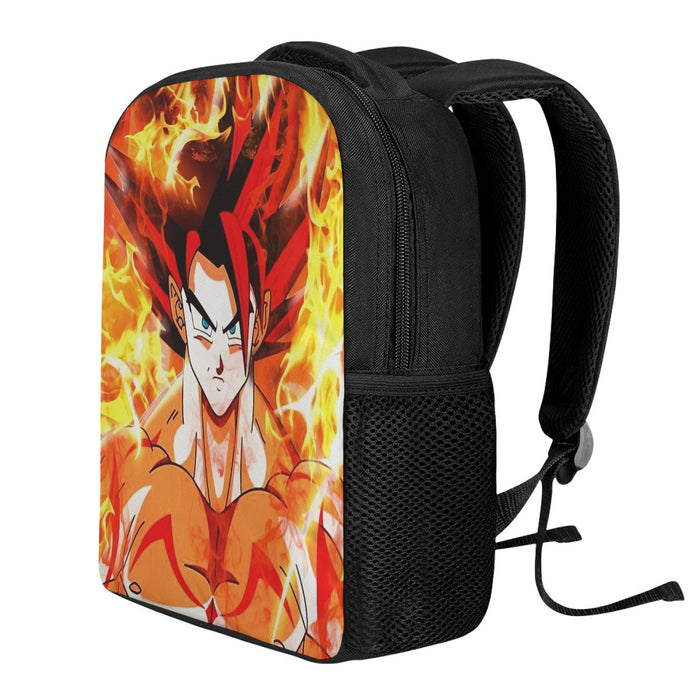 Dragon Ball Goku Super Saiyan Rose Flaming Fan Art Backpack