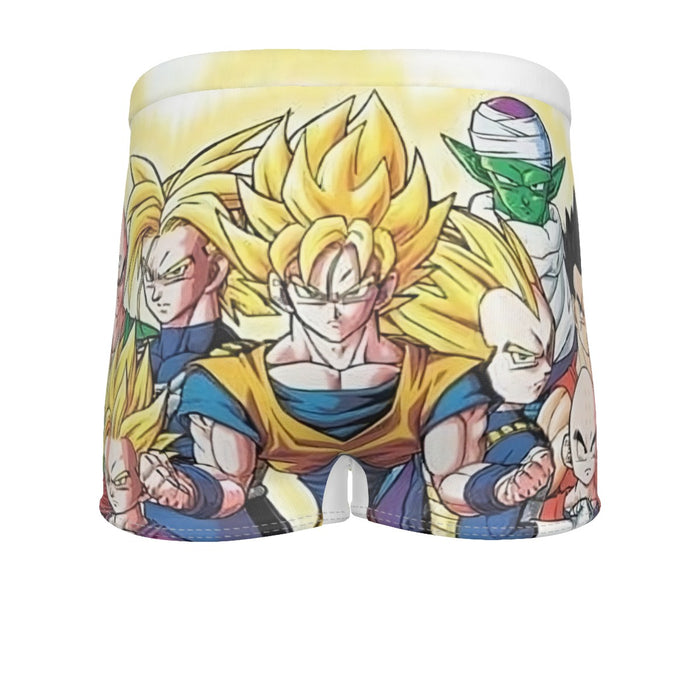 DBZ Goku Vegeta Super Saiyan Krillin Piccolo All Heroes Vibrant Design Men's Boxer Briefs