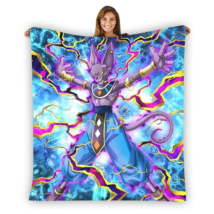 Dragon Ball Super Beerus Destruction God Egyptian Cat Vibrant Design Blanket