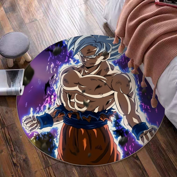 Dragon Ball Goku Ultra Instinct Power Up Vibrant 3D Round Mat