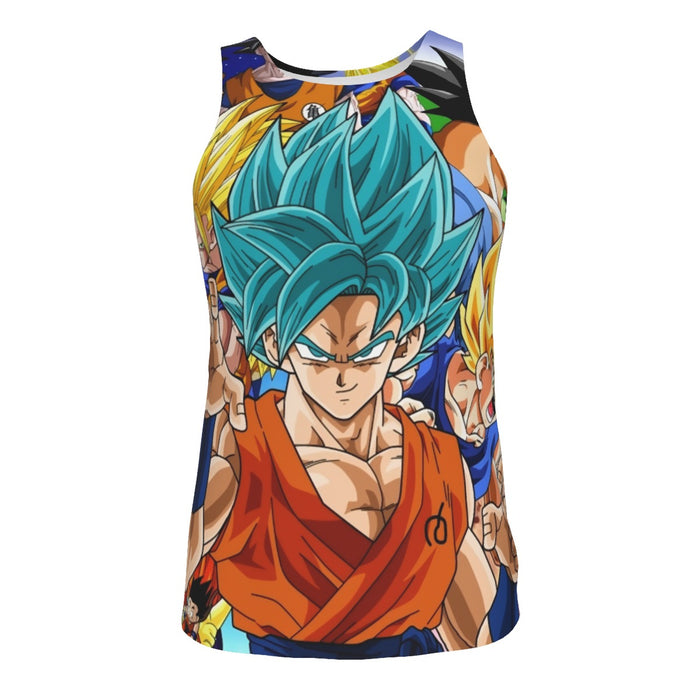 DBZ Goku Saiyan God Blue SSGSS Whis Symbol Cool Design Tank Top