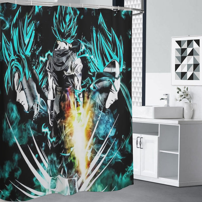 Dragon Ball Gogeta Super Saiyan Power Up Potara Fusion Design Shower Curtain