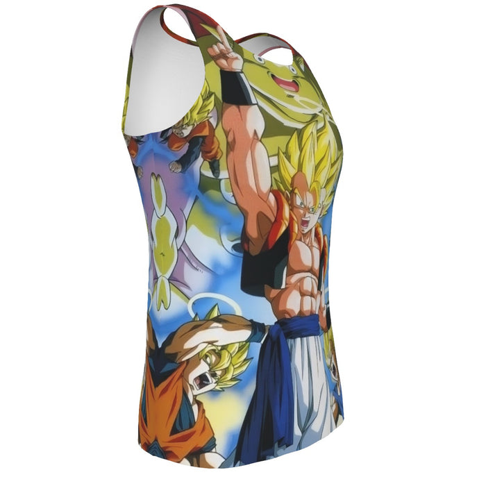 DBZ Goku Vegeta Fusion Saiyan Gogeta Colorful Design Streetwear Tank Top