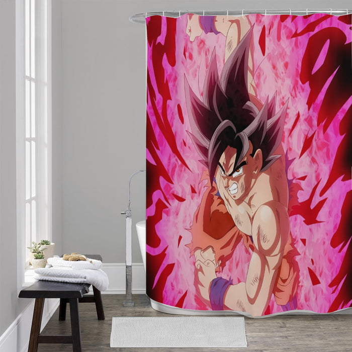 Dragon Ball Super Bruised Goku Red Kaioken Streetwear Shower Curtain